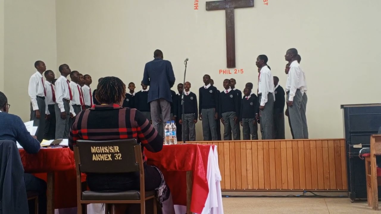 Njoro boys performing “My souls been anchored” at the KMF 2024
