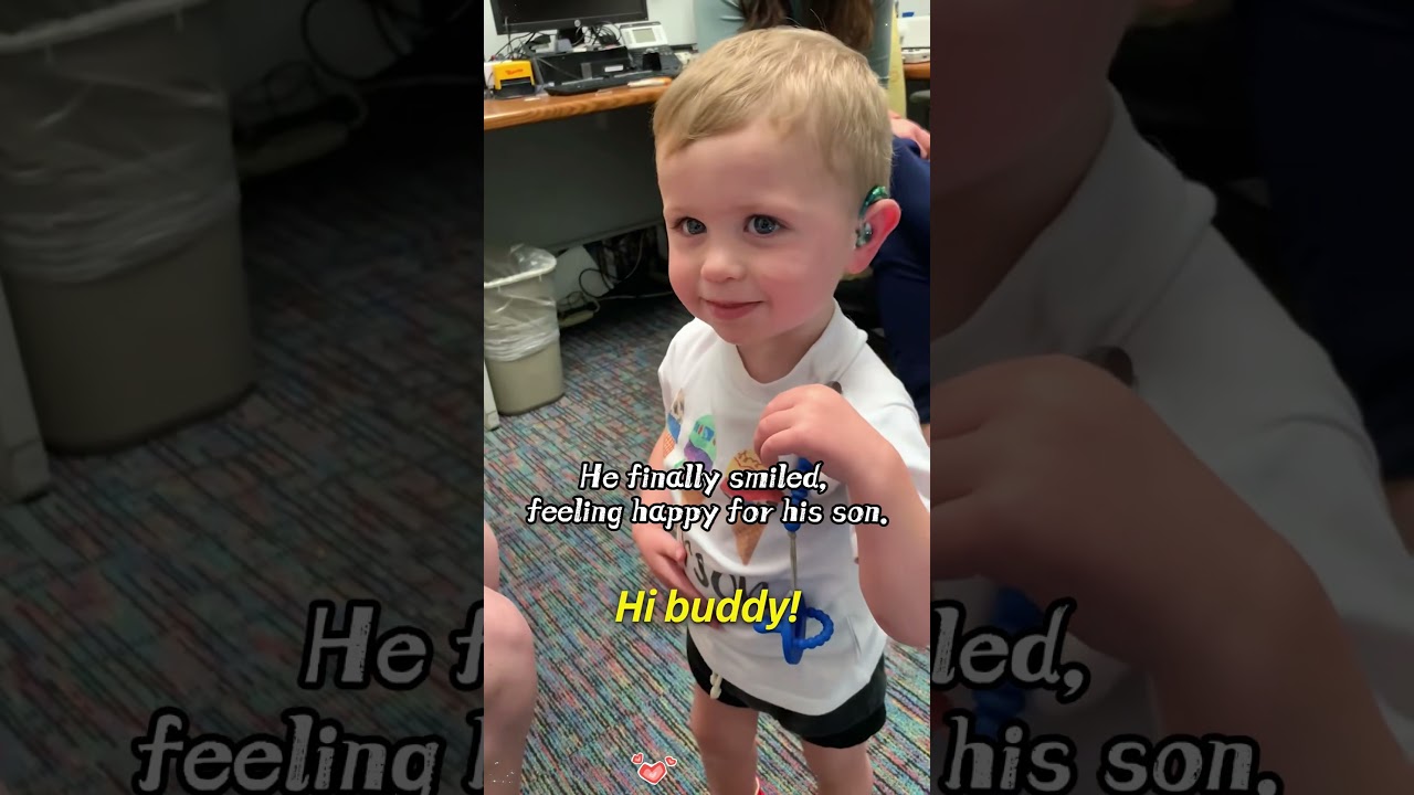 Baby hears for the first time with the help of hearing machine #funny #baby #hearing #machine