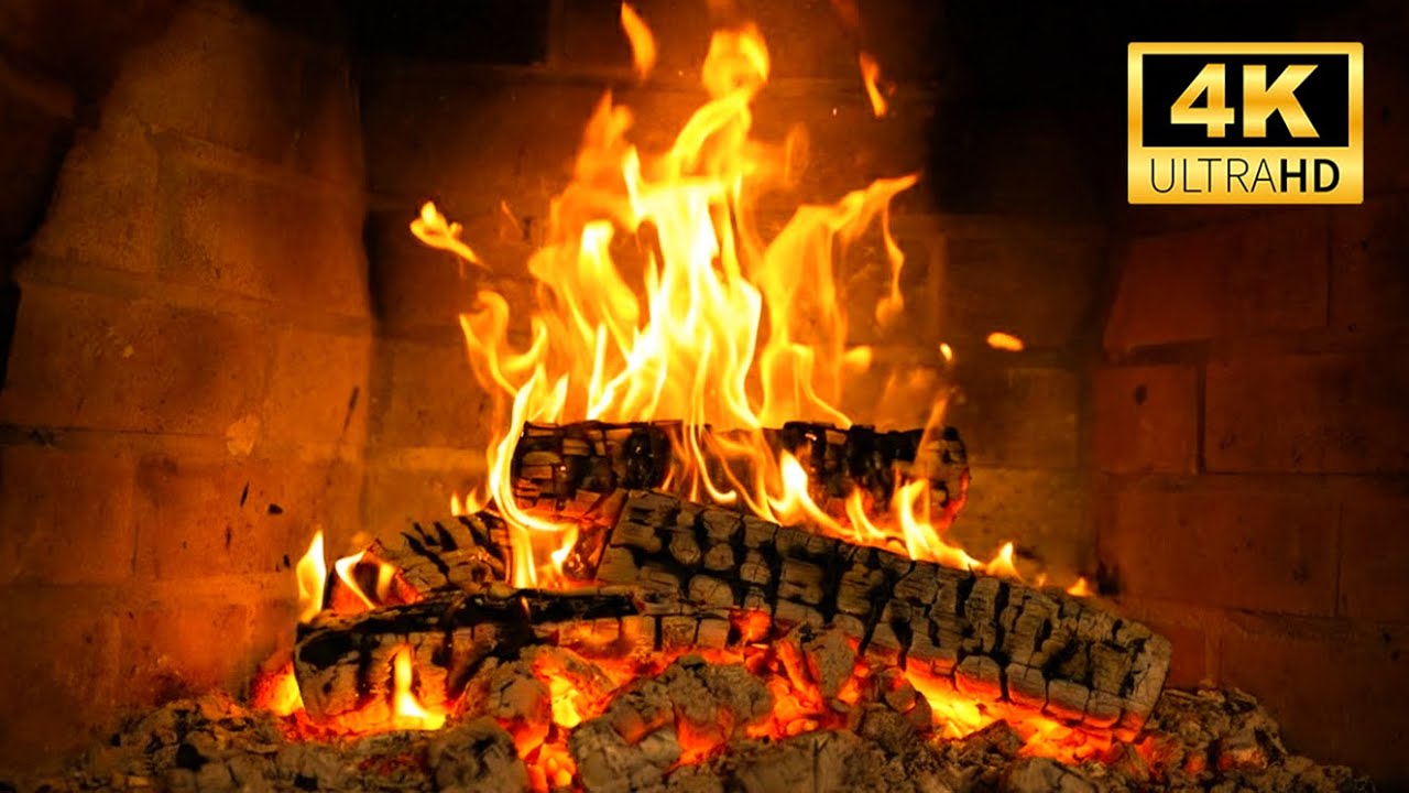 🔥 Fireplace at Home 24 Hours: Warm Wood Burning & Peaceful Ambience