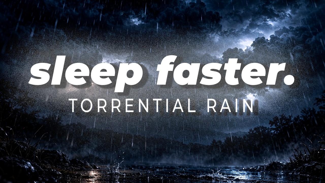 Fall Asleep Faster: Rain and Thunder Sounds - Black Screen
