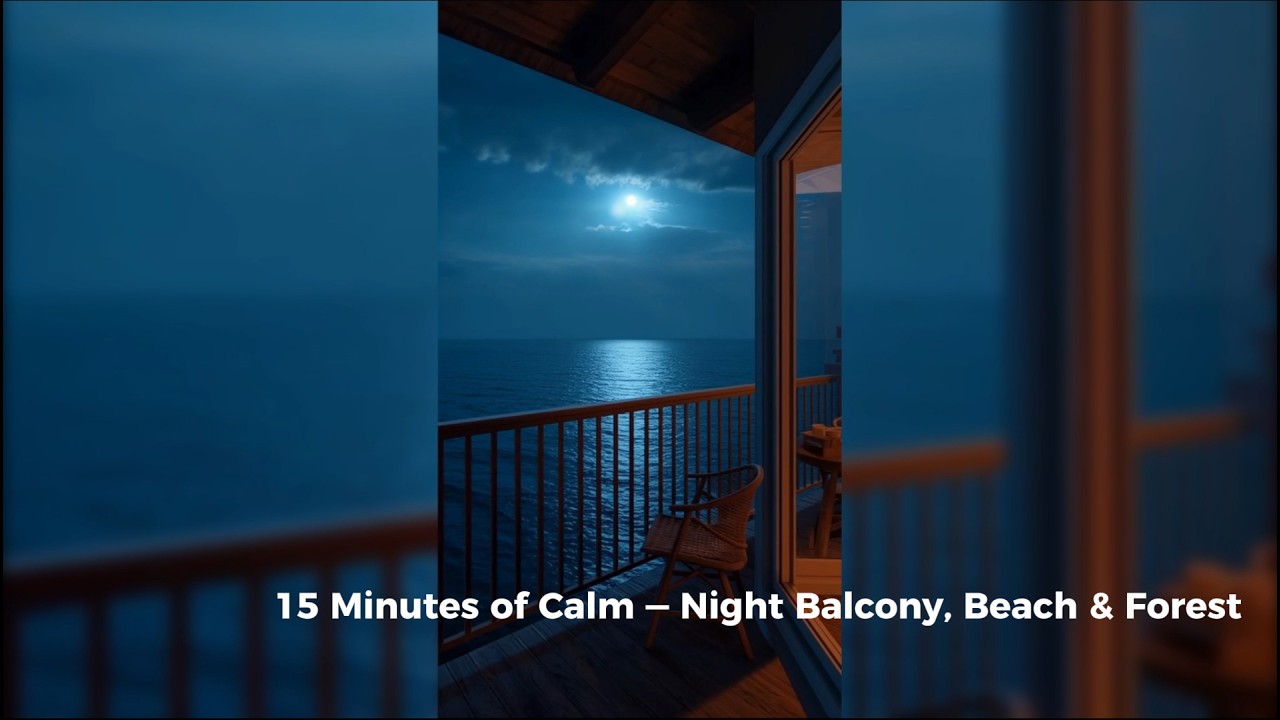 15 Minutes of Calm — Night Balcony, Beach & Forest
