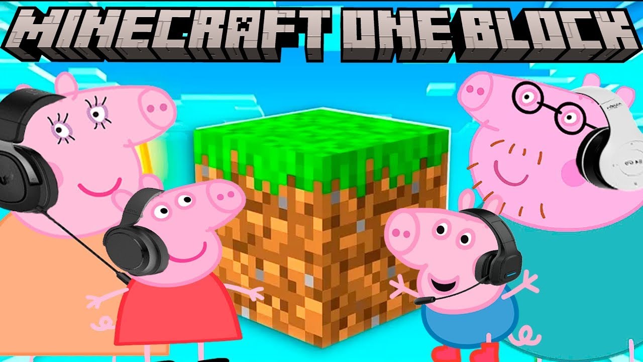 Peppa Pig Juega Minecraft Un Bloque