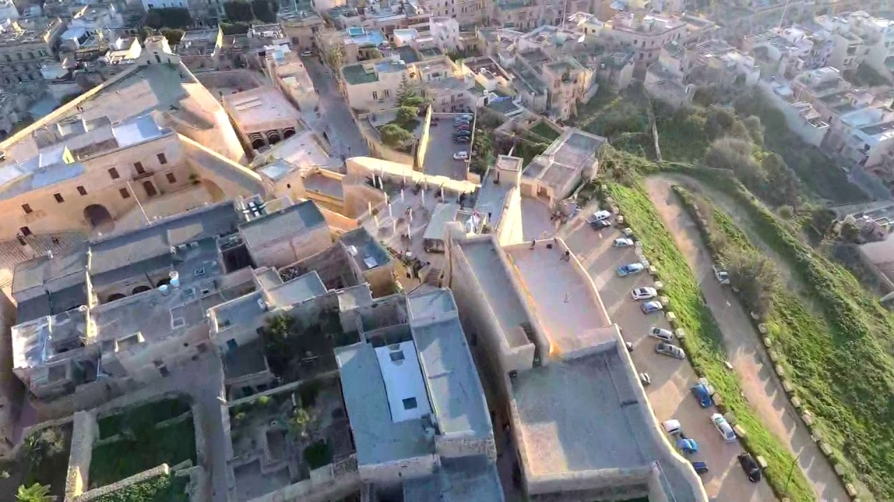 Drone View of Cittadella (Island of Gozo) Malta