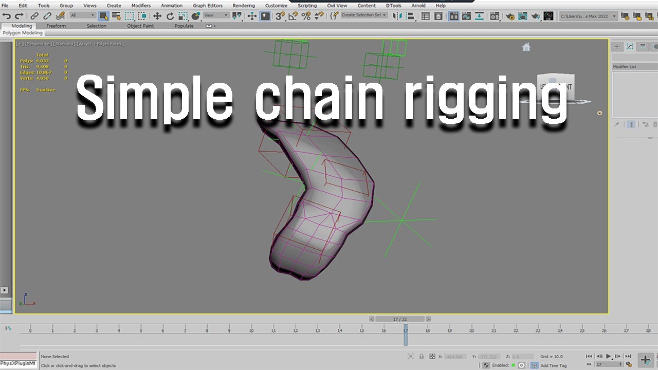 [3D MAX]- 간단한 체인 세팅방법 (Simple chain rigging method)