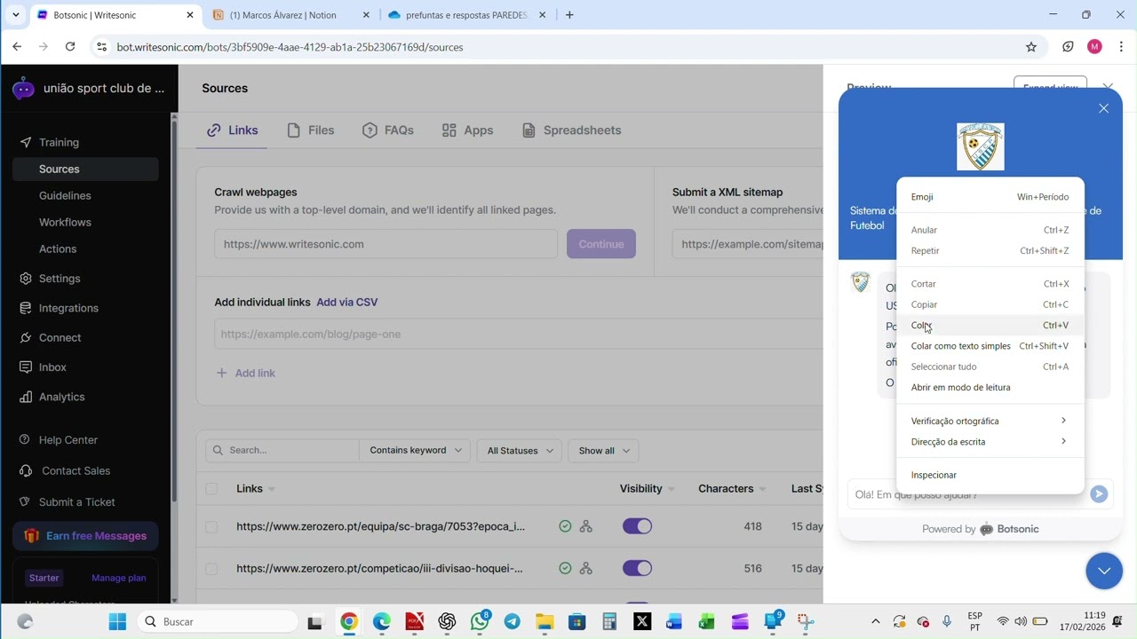 Asistente comercial utilizando Botsonic
