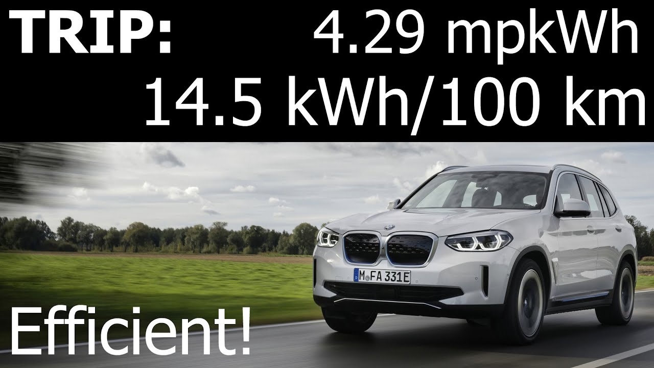 BMW iX3 real-life economy test energy/power consumption kWh/100 km mpkWh city highway range 1001cars