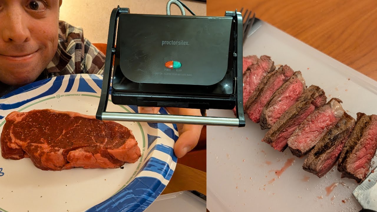 Perfect Medium‑Rare Steak on a George Foreman Grill