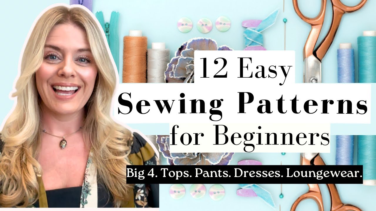 12 Easy Sewing Patterns that are ✨Perfect✨ to TEACH YOURSELF TO SEW! #beginnersewing #sewingpatterns