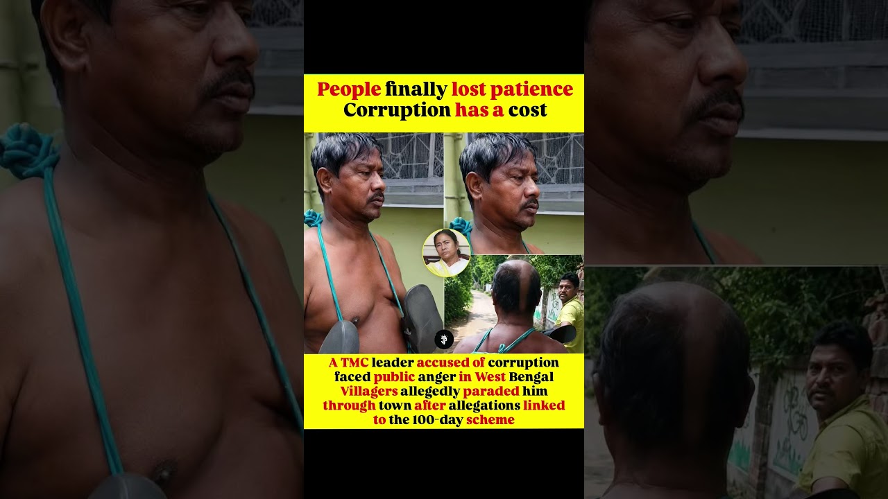 A TMC leader accused of corruption faced public anger in West Bengal Villagers allegedly paraded him