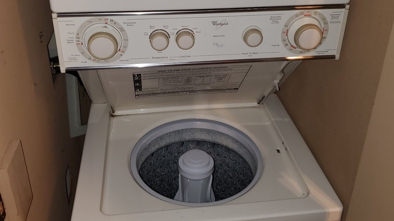 1990s Whirlpool Thin Twin laundry center washer & dryer overview