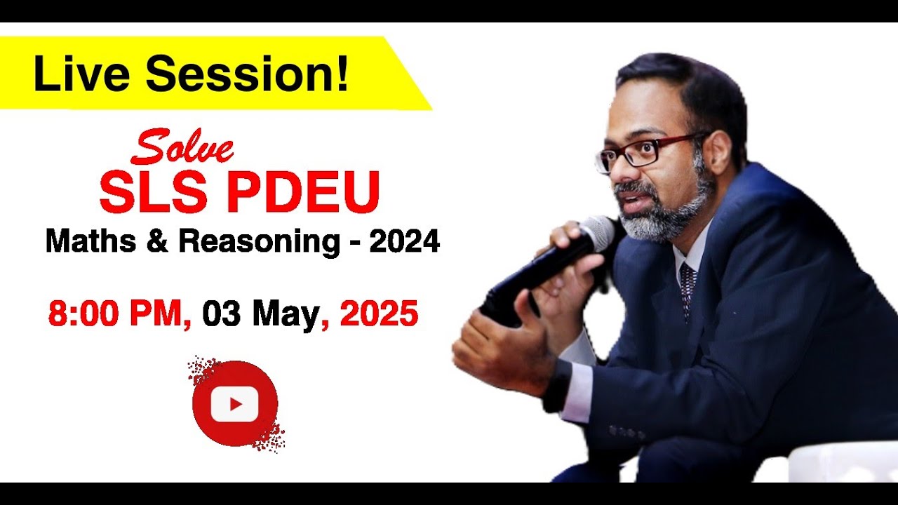 SLS PDEU 2024 Paper Solved LIVE | Maths & Reasoning with Sathya Sir 🚀