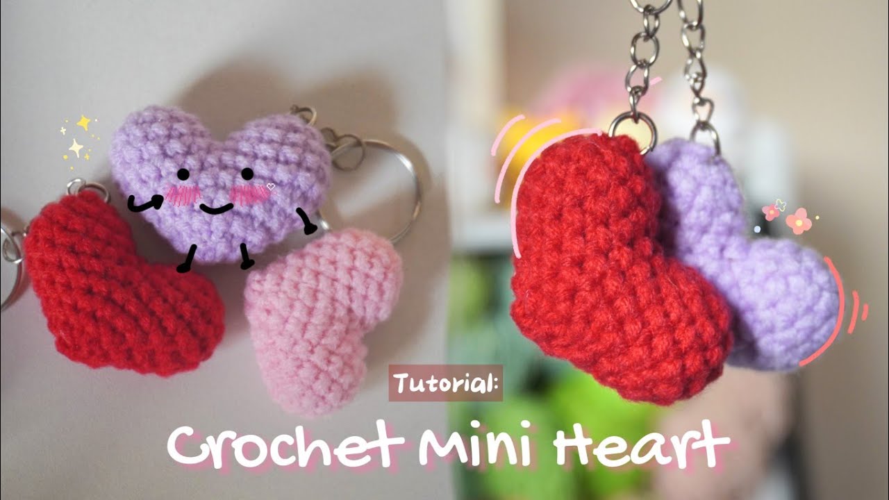 Crochet Mini Heart keychain | Quick and Easy Valentines gift ideas | Tutorial