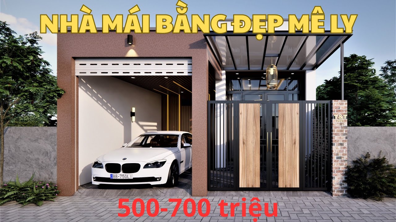 Nhà Mái Bằng 1 Tầng 6x20 | 3 Phòng Ngủ, Có Gara Ô Tô | Chi Phí 500–700 Triệu