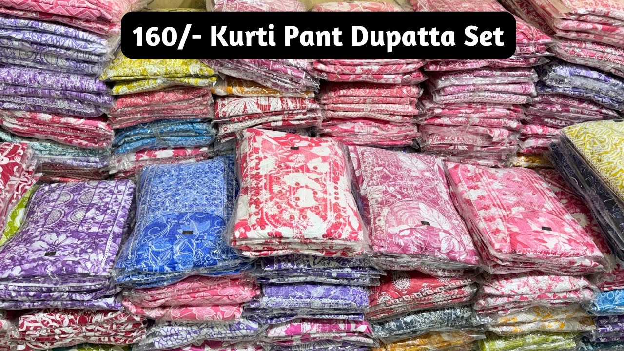 140/- KURTI PANT DUPATTA SET BIGGEST WHOLESALE PRICE OF H.S COLLECTION IN JAIPUR WHOLESALER
