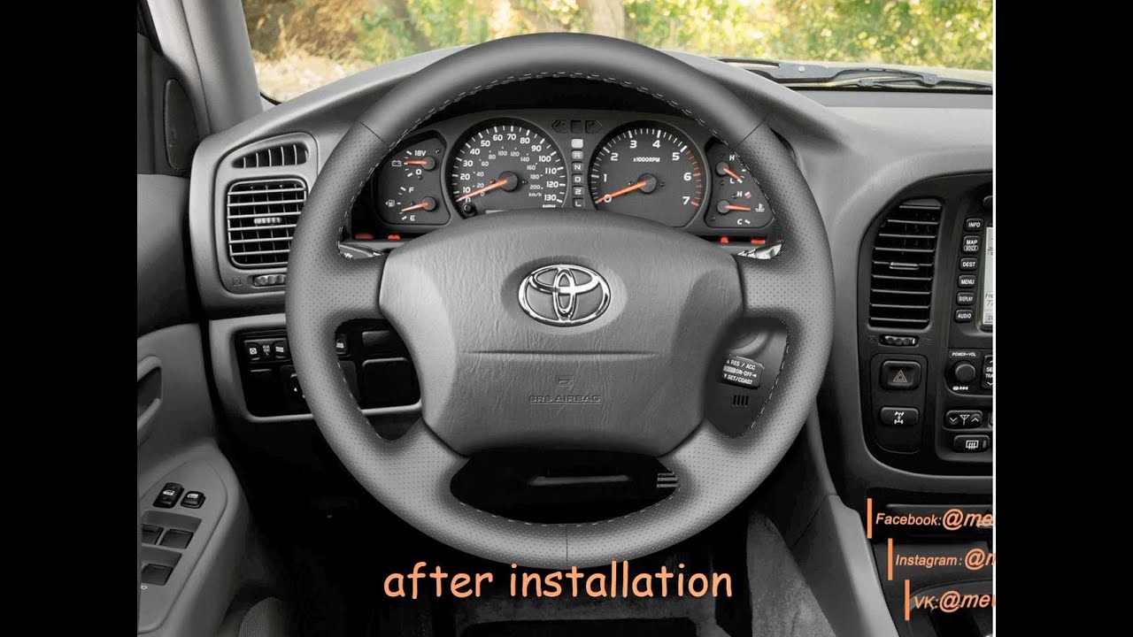 MEWANT---for Toyota Land Cruiser Prado 1995-2002 Car Steering Wheel Cover Installation