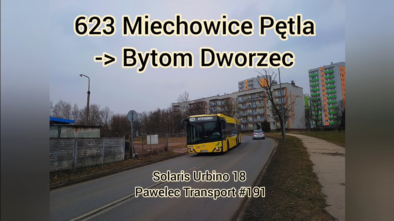 🚍 GZM - Linia 623 - Solaris Urbino 18 #191 Pawelec Transport Cabin View #4 (pełny przejazd)