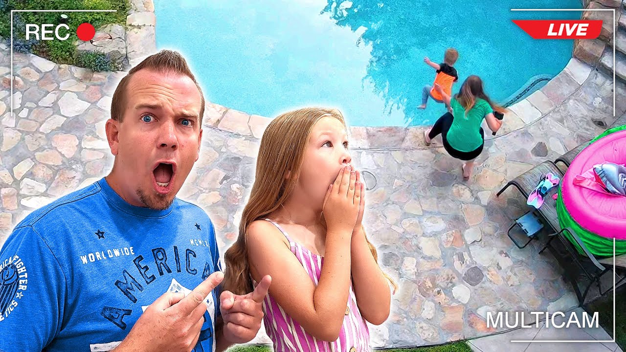 Mom Catches Baby Jumping Into Pool Caught on Camera!!!