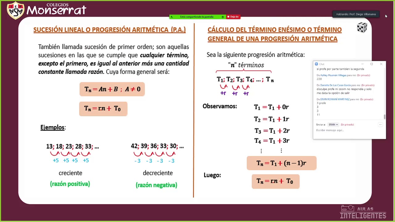 Sucesiones (Aptitud Matemática - 3er año B de secundaria)