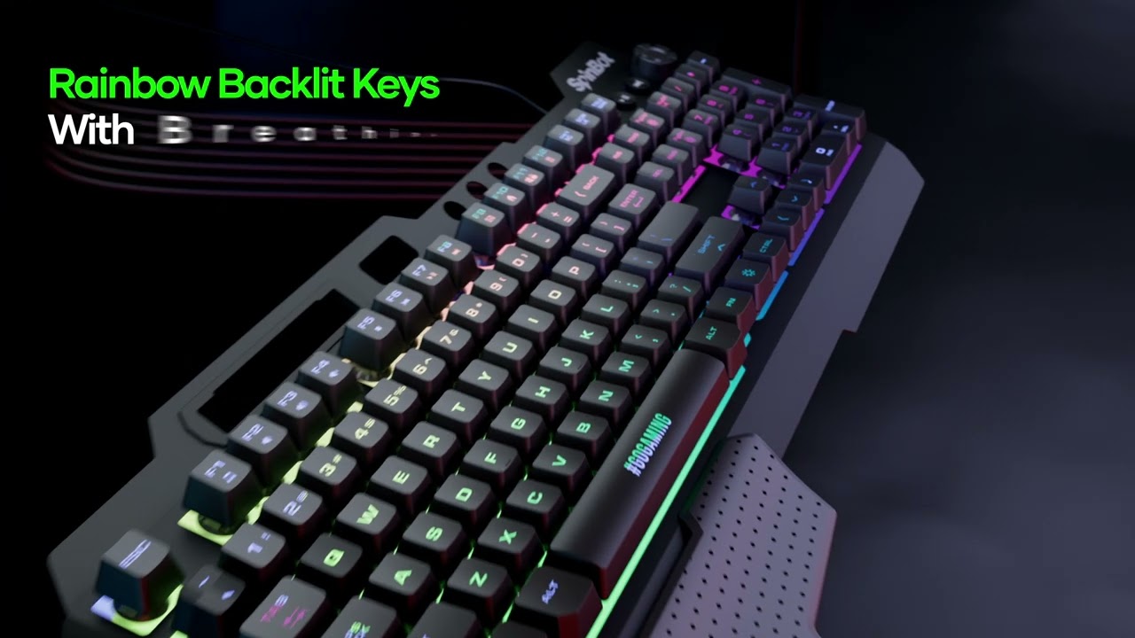 SpinBot RAGE K20 Gaming Keyboard | Metal Body | Volume Knob | 19 Anti-Ghosting Keys