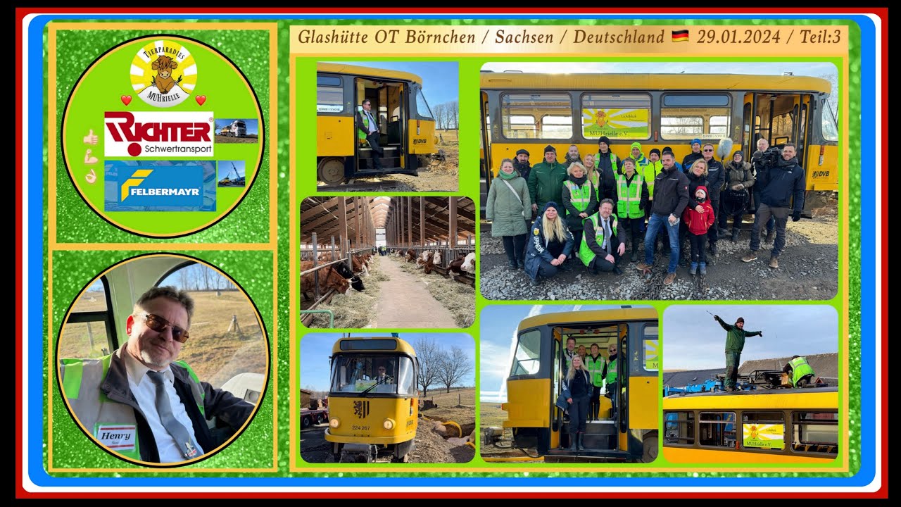 Tatra-Tram (224 267) Rettung für den guten Zweck / Teil:3 / Glashütte OT Börnchen, 29.Januar 2024