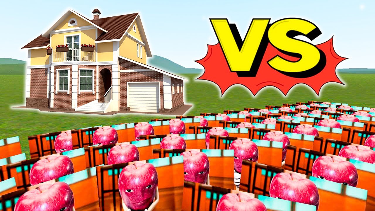 APPLE NEXTBOT VS HOUSES! (Garry's Mod)