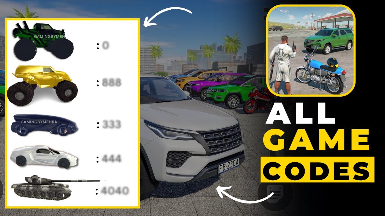 Openworld Indian Driving Game : All Cheat Codes (2024)