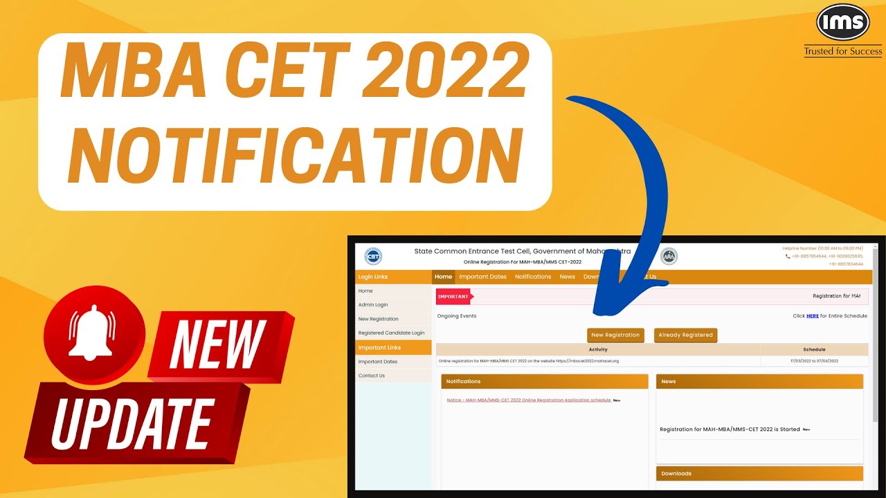 🟠MBA CET 2022 Online Registration has Begun - Important update by CET CELL