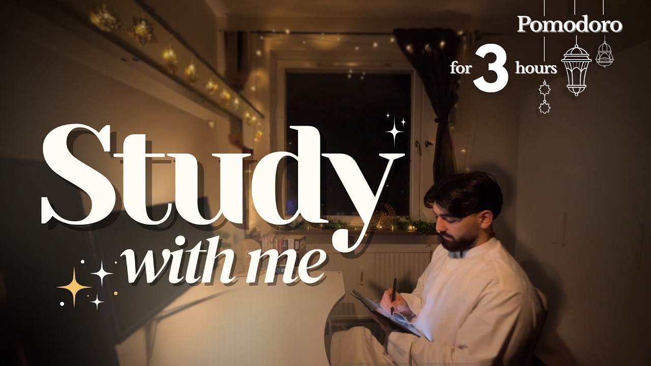 3H Study With Me 🌙 | Day 27: Ramadan Days🕌  | 80/10 Pomodoro | Engineering Student ⚙️
