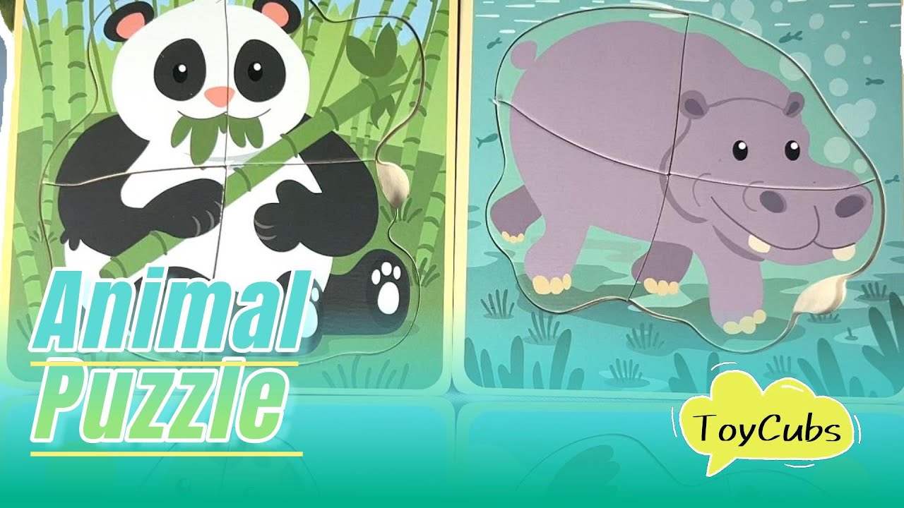 Fun Animal Puzzles for Kids 🧩🐼🦛 Learn Animals Together | Snake & Eagle #KidsPuzzles #ToddlerLearning