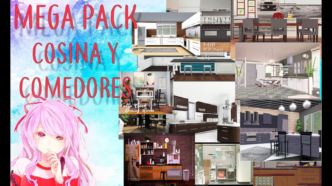 MEGA PACK COCINA Y COMEDORES SIMS 3| LOS SIMS DE FLOR