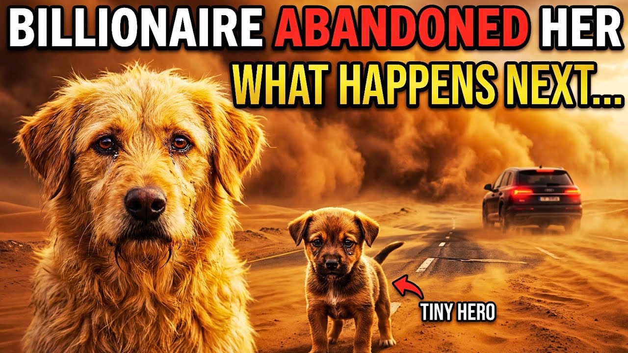 Dog Left to Die in Sandstorm Is Saved by a Tiny Puppy