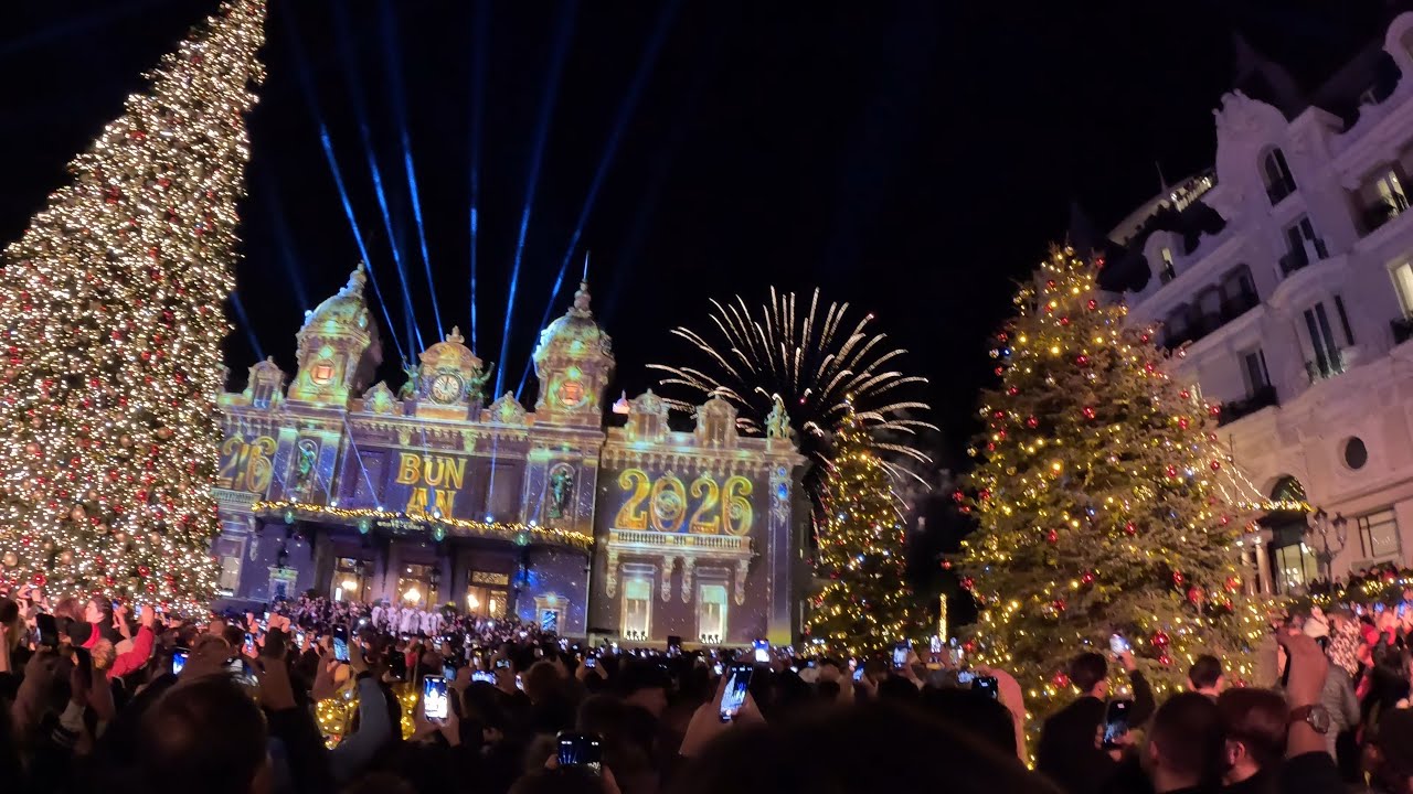 New Years Eve Lights and Fireworks Show at Monaco