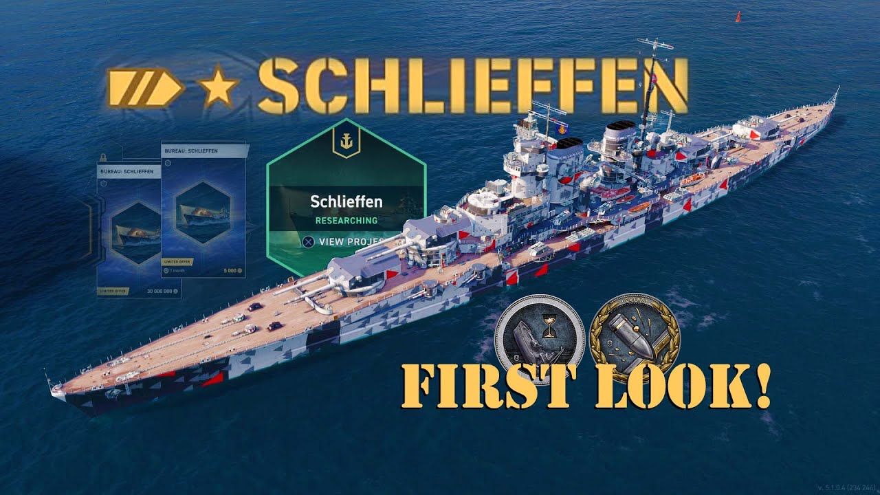 Schlieffen - Legendary Tier German Battleship - First Look! | World of Warships Legends