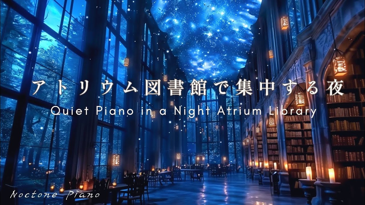 Ночной рояль 🌙 | Фоновая музыка для концентрации в атриумной библиотеке