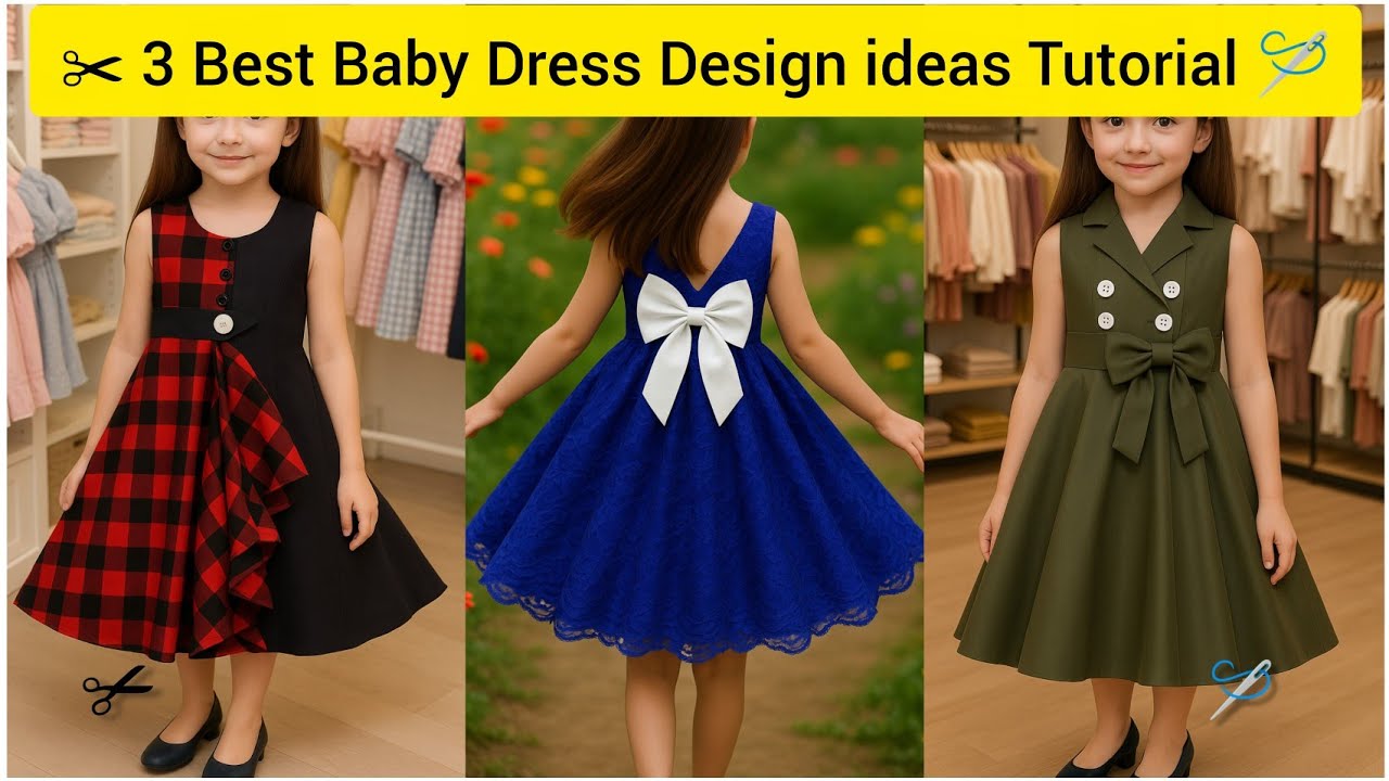 3 Best Baby Dress Design Ideas Tutorial For Beginners Stylish and Simple Tricks ✂️🪡👗