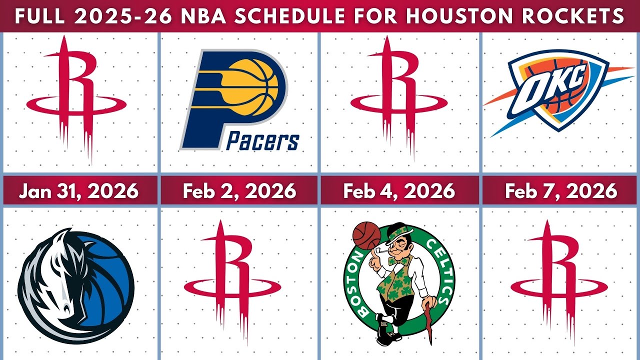 Full 2025-26 NBA Schedule For Houston Rockets