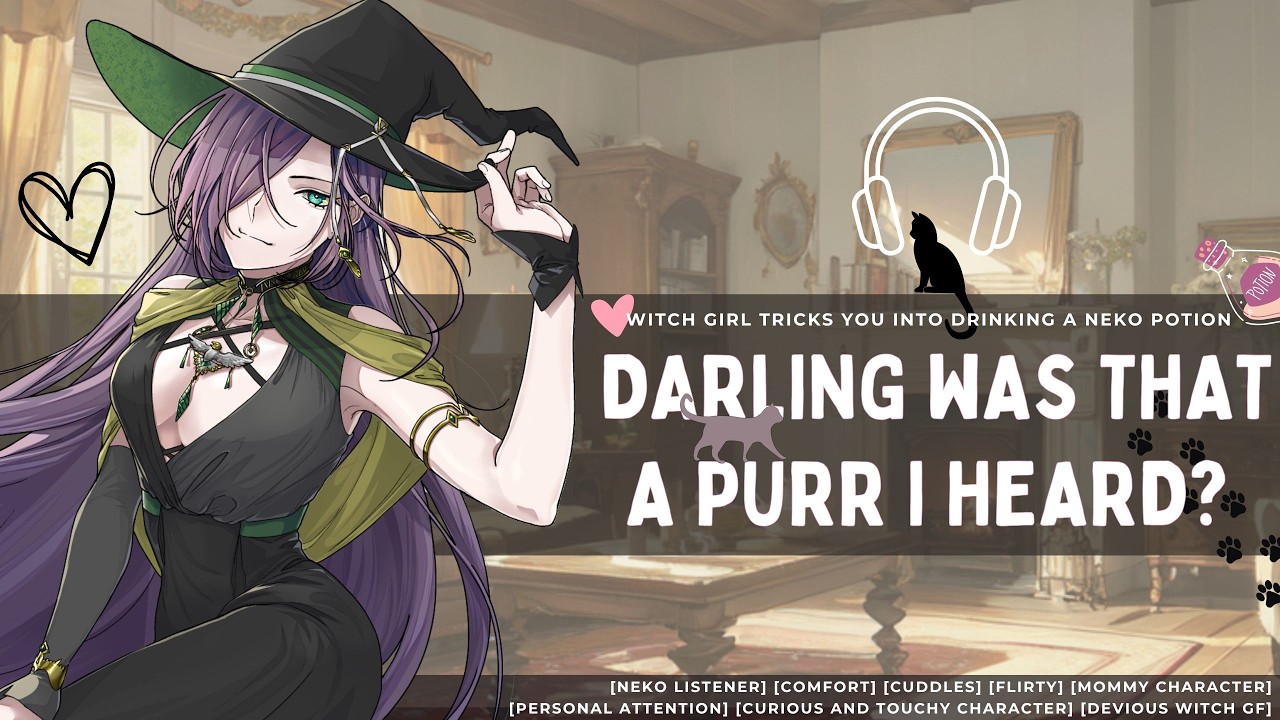 [Your Witch Girlfriend Turns You Into A Neko]🐱 😱🔮 //F4M//Voice acting//Roleplay