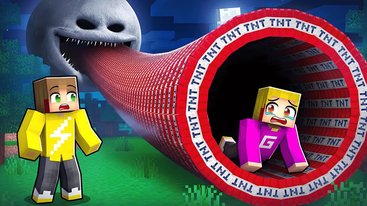 TNT Tunnel Naar De Maan In Minecraft 