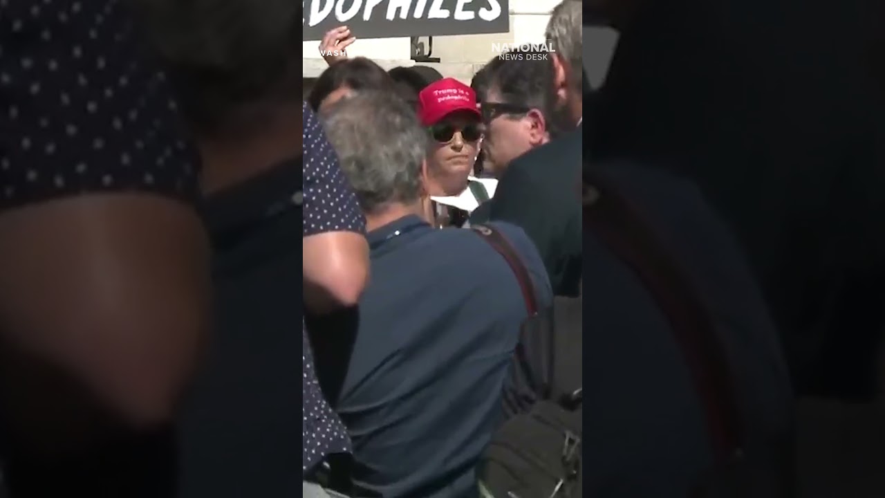 Protesters chant 'shame' at Marjorie Taylor Greene before Epstein victim press conference