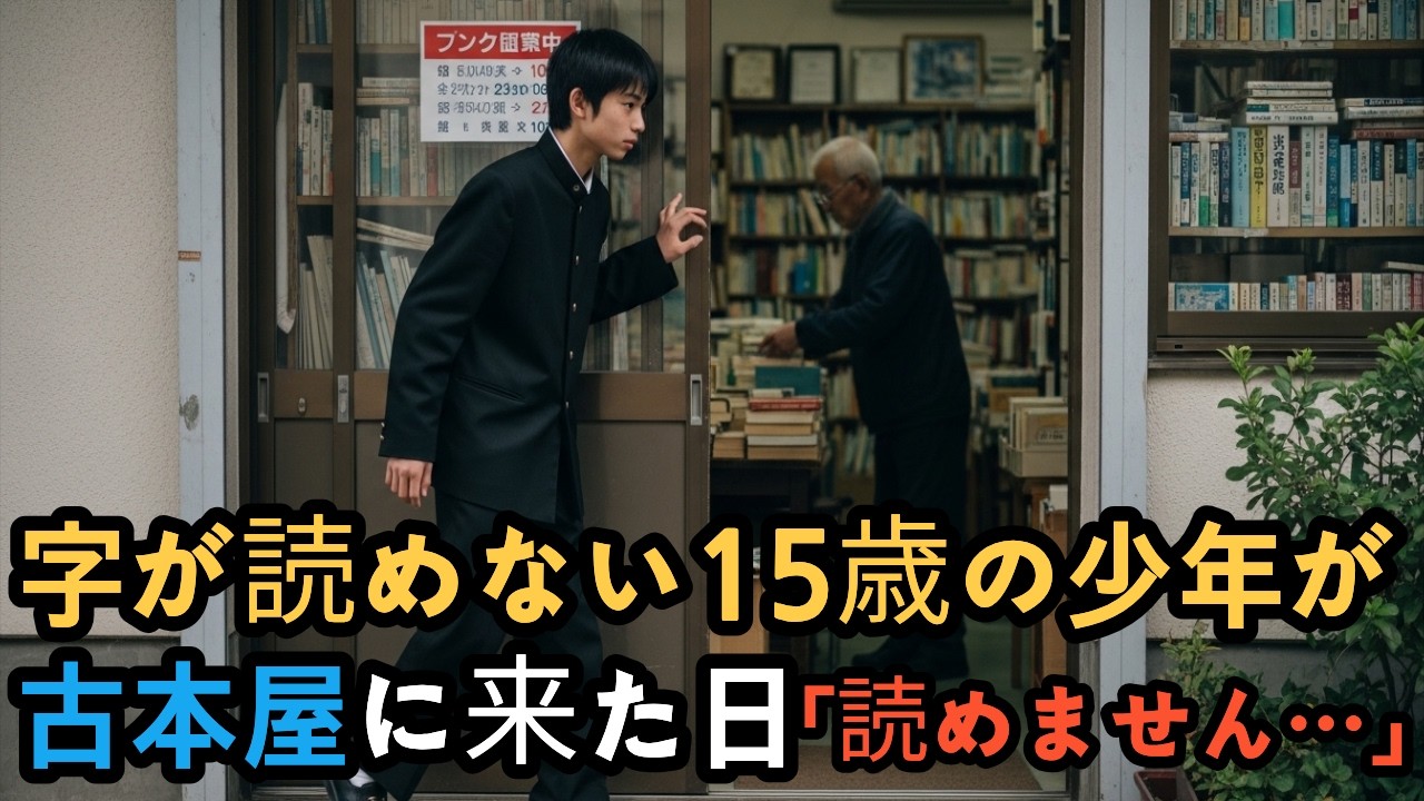 駅前の古本屋に字が読めない15歳の少年が来店「それでも働きたいです」70歳店主の決断→数ヶ月後、静かな奇跡が起きた。