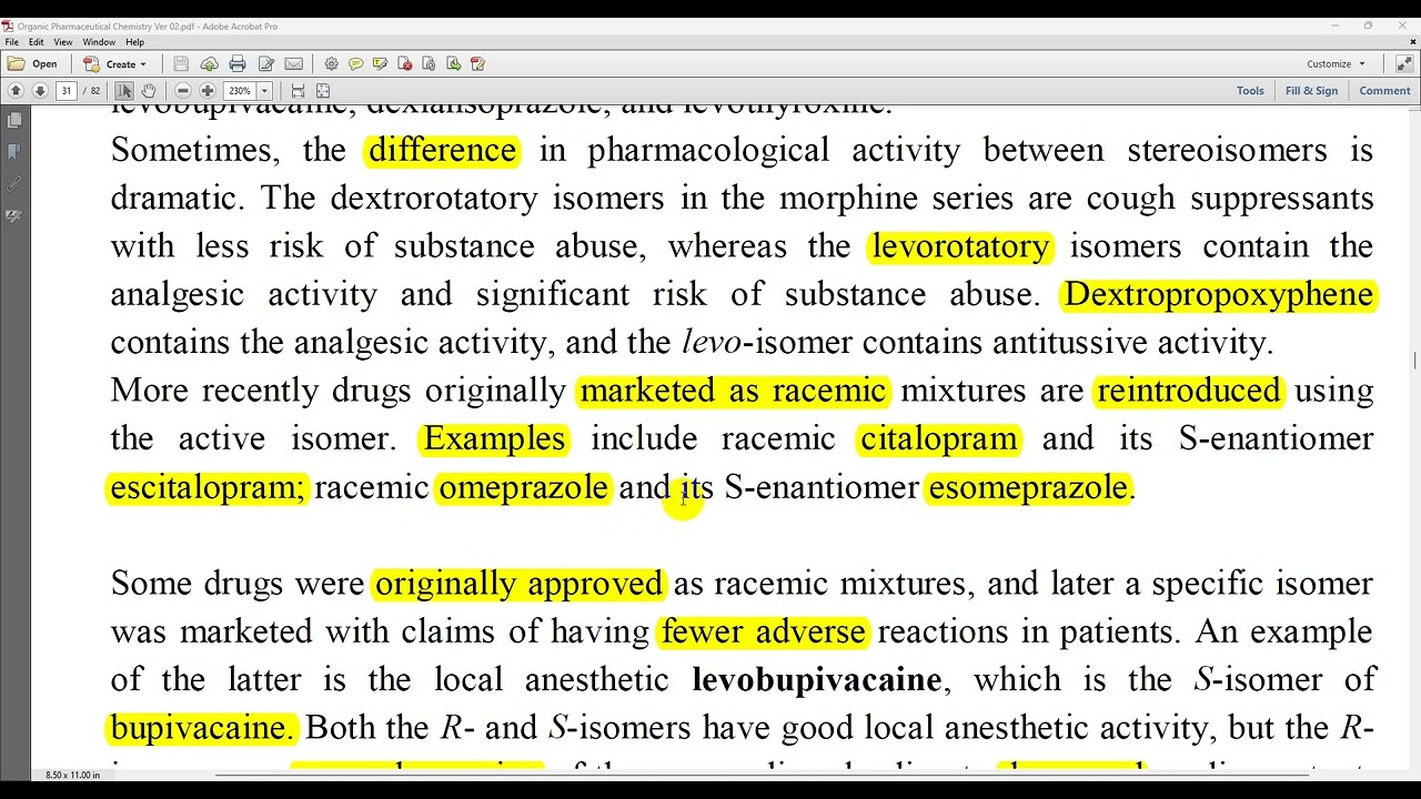 Optical Isomerism and Biological Activity