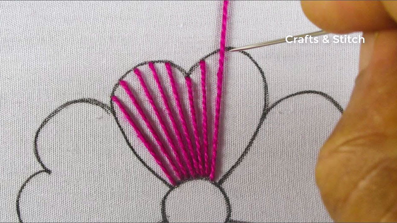 hand embroidery crochet knitting amazing flower embroidery with easy sewing tutorial