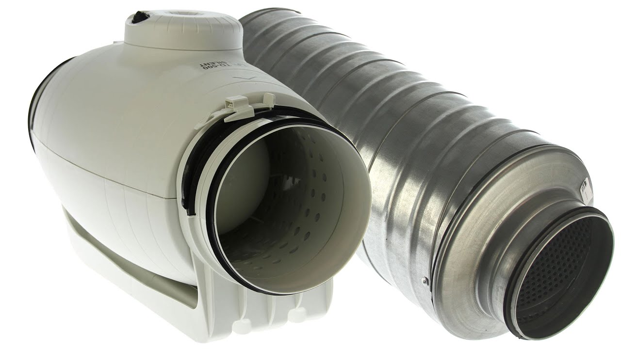 Noise-Level Test Inline Fan S&P TD-350/125 Silent with Silencers