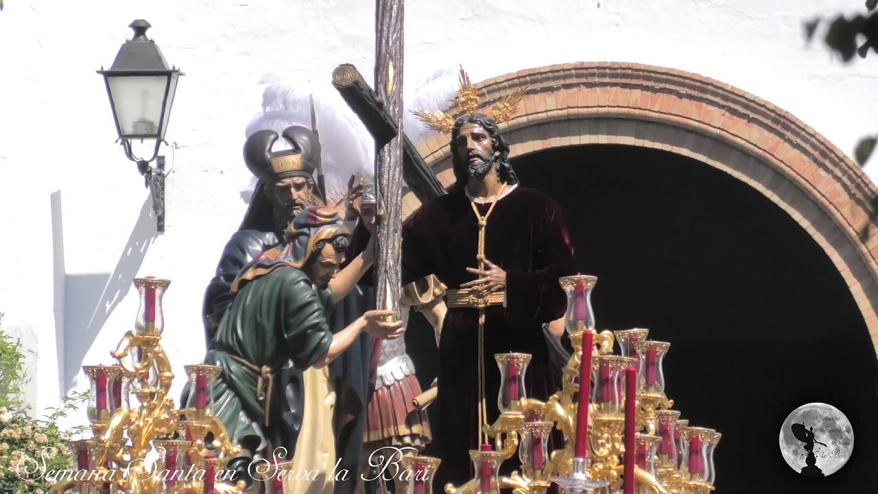 [4K] NUESTRO PADRE JESUS DE LA VICTORIA (HDAD LA PAZ) - SALIDA DE LA PARROQUIA DE SAN SEBASTIAN 2019