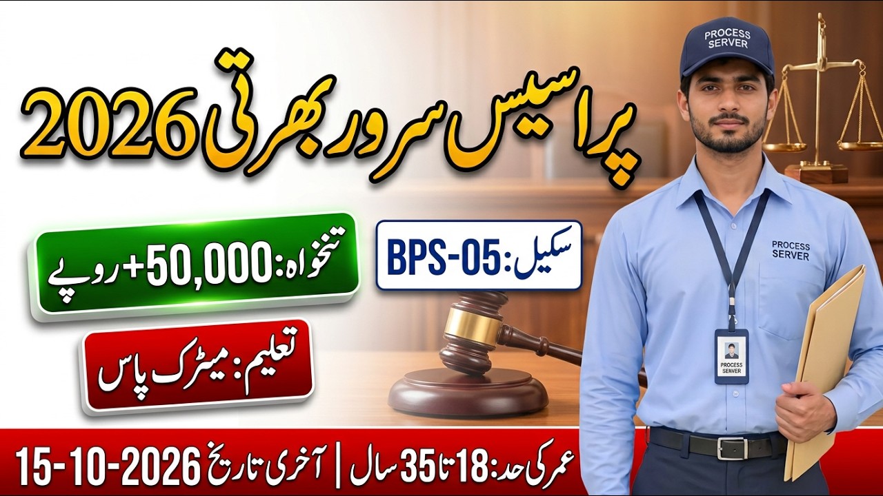 District Court Process Server Jobs 2026 | New Govt Jobs in Pakistan | Apply Now