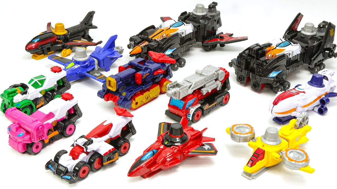 PowerRangers Lupin Force VS Patrol Force 6 DX SET All Vehicles Combine Car Robots Toys