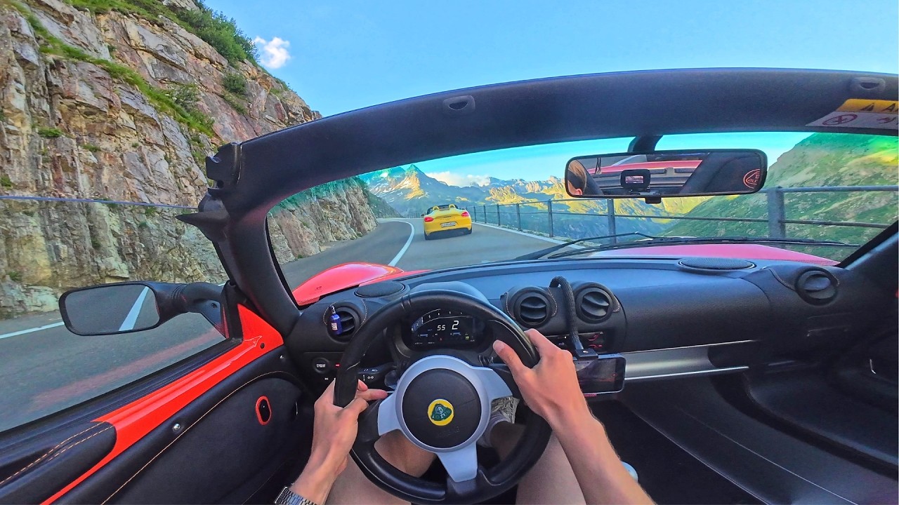 Lotus Elise Chases a Porsche in the Swiss Alps (PURE POV)