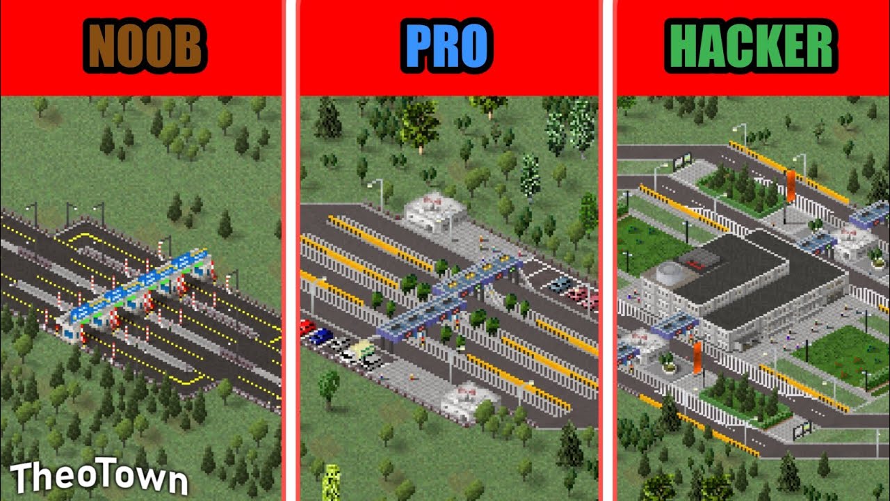 TheoTown | Noob vs. Pro vs. Hacker | Highway Tollbooth