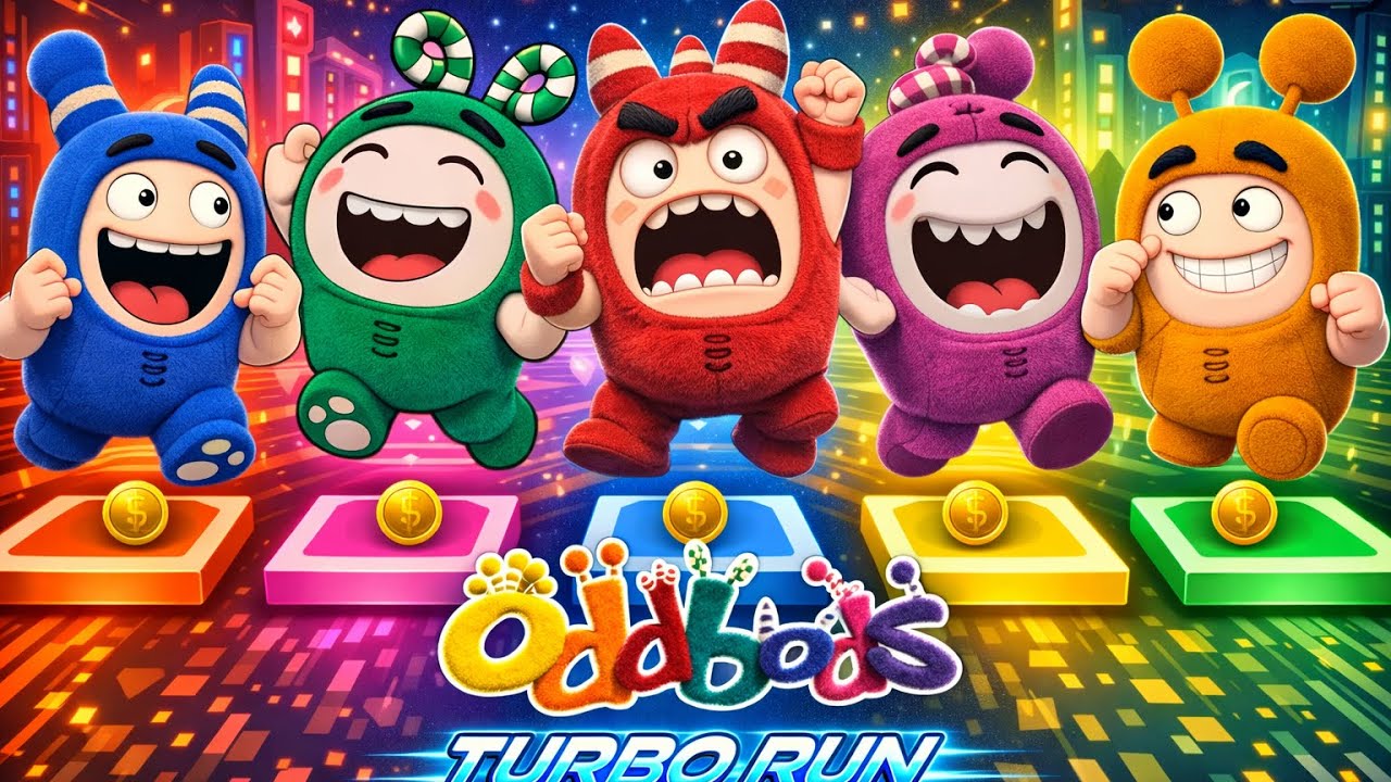 Oddbods Family #25: Bubbles Run vs Zee Run vs Newt Run vs Pogo Run | Oddbods Turbo Run
