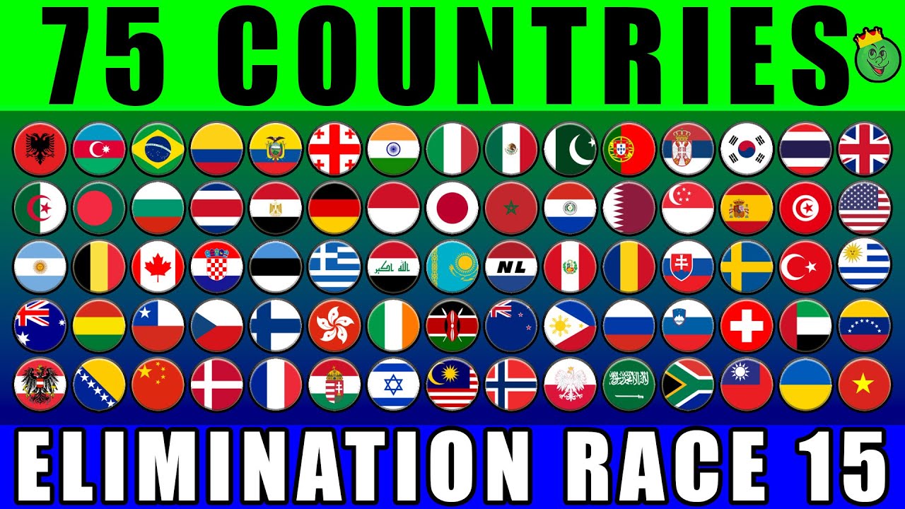 75 Countries Elimination Marble Race in Algodoo Ep. 15 \ Marble Race King